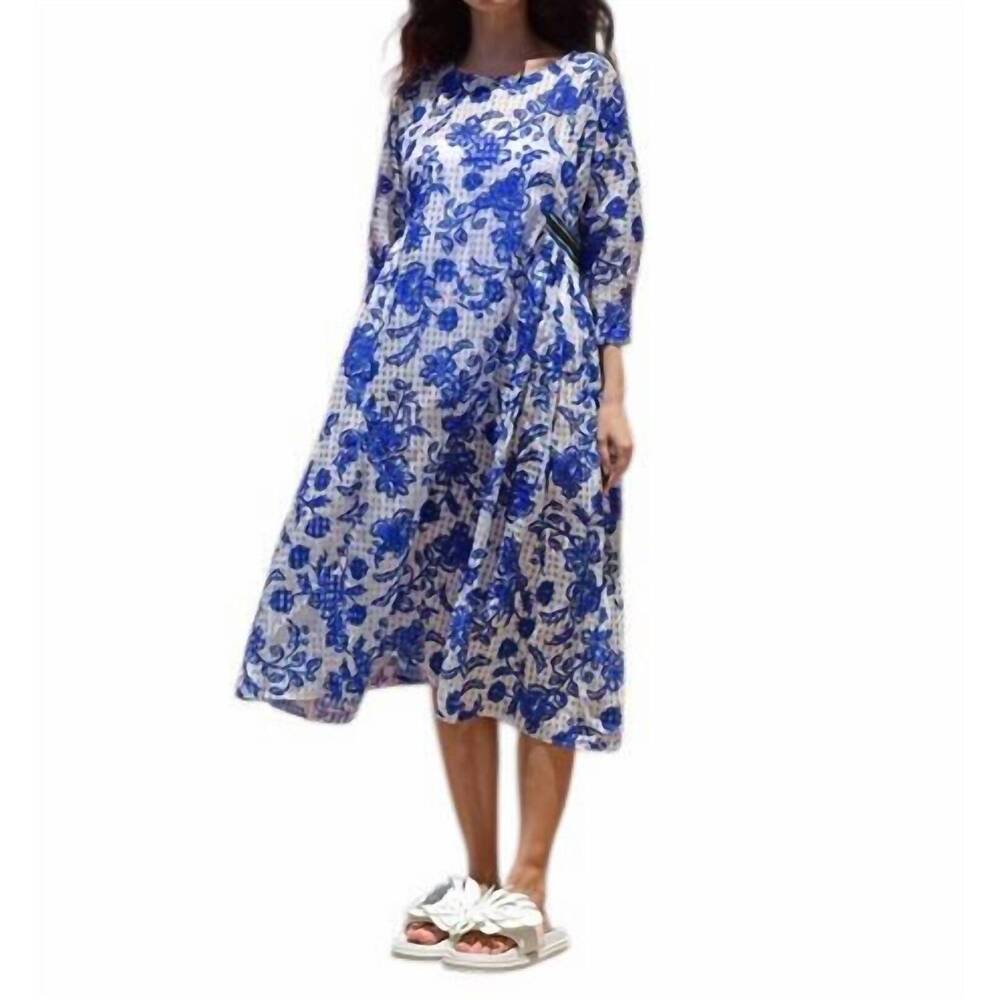NEW TRELISE COOPER nice n easy floral shift dress in blue/white
